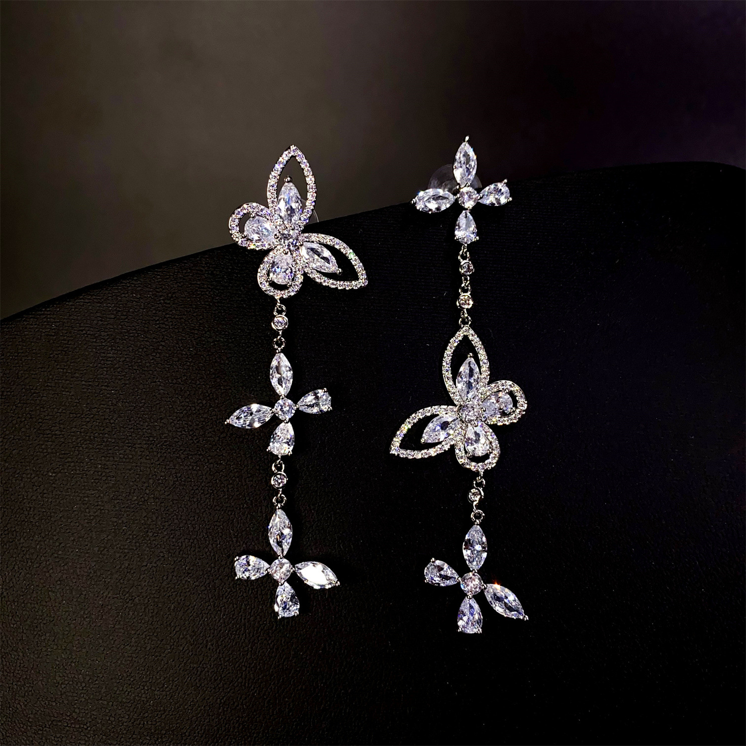 Asymmetrical fashionable universal sophisticated cute earrings with…