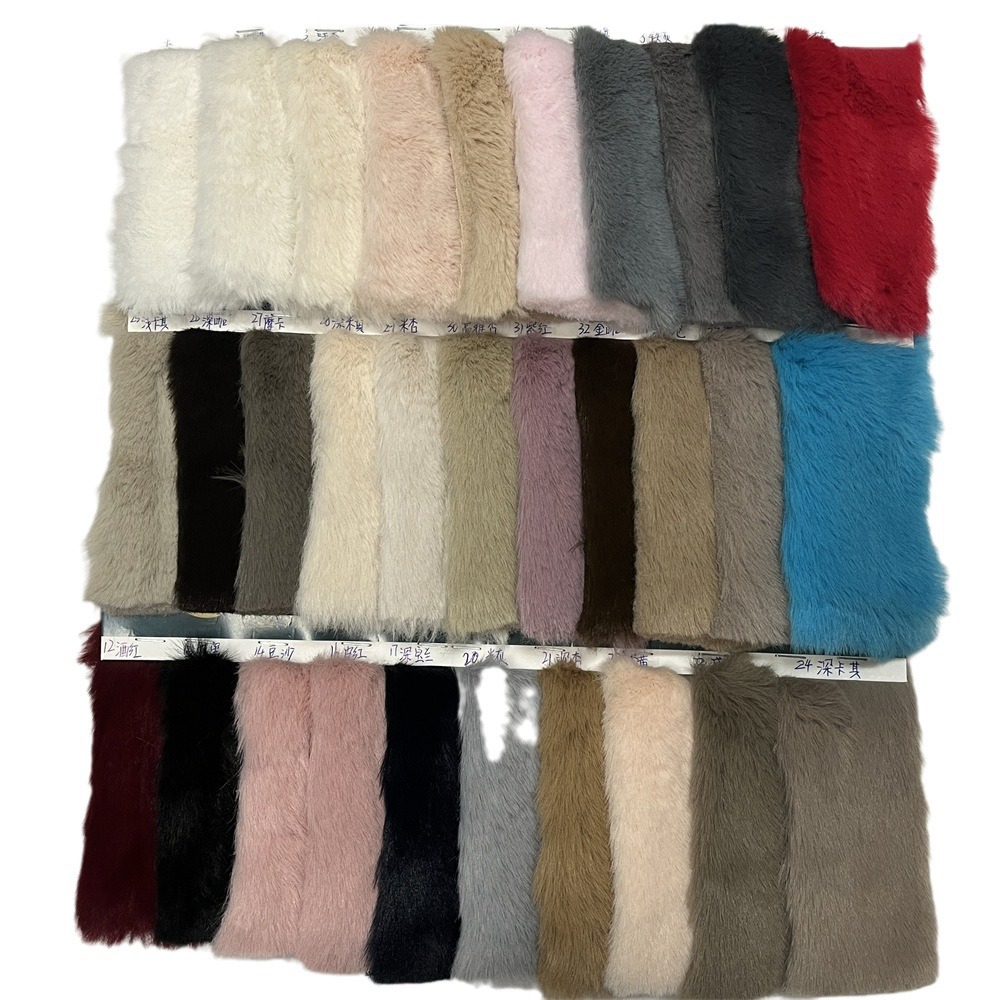 现货20毛大兔毛面料加厚2CM兔毛1350兔毛全涤毛领玩具服鞋材毛