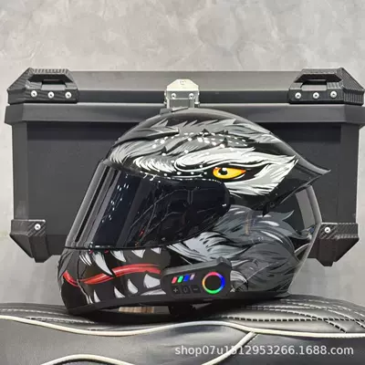 Safety Helmet | Motosiklet kaskı (dəbilqə) - night-wolf-black-mirror-new-bluetooth-s-head-circumference-52-53-weight-45kg-or-less