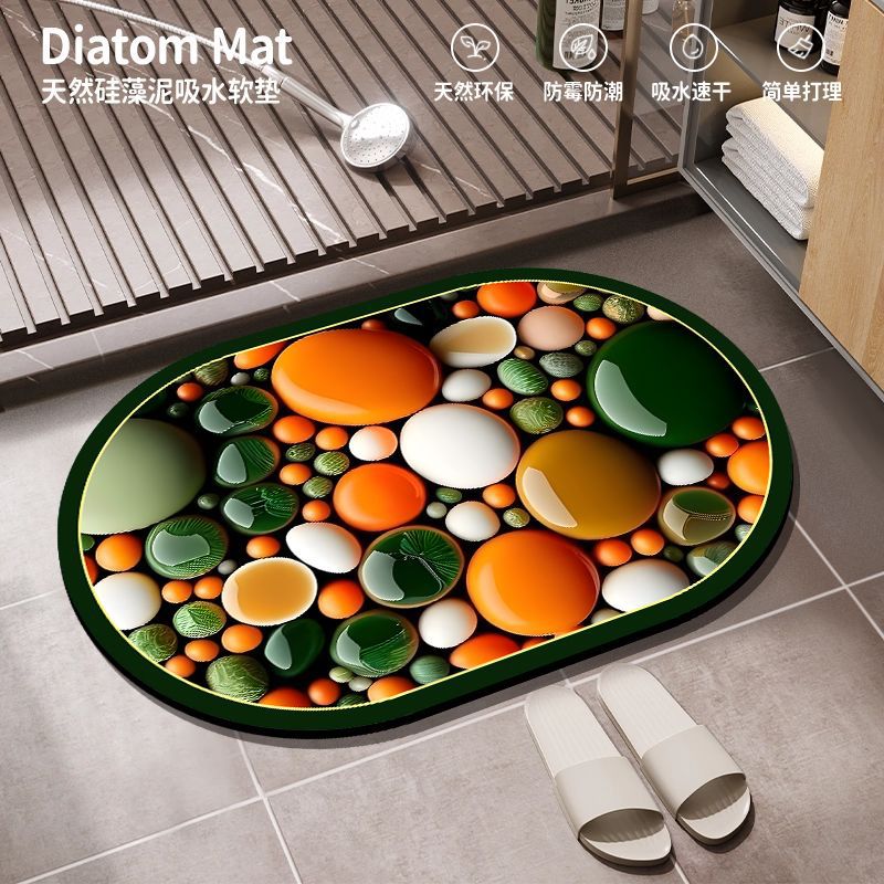 Al por mayor transfronterizo alfombra de baño absorbente de agua alfombra antideslizante de barro de diatomeas doméstica puerta de baño alfombra de suelo resistente al desgaste de secado rápido