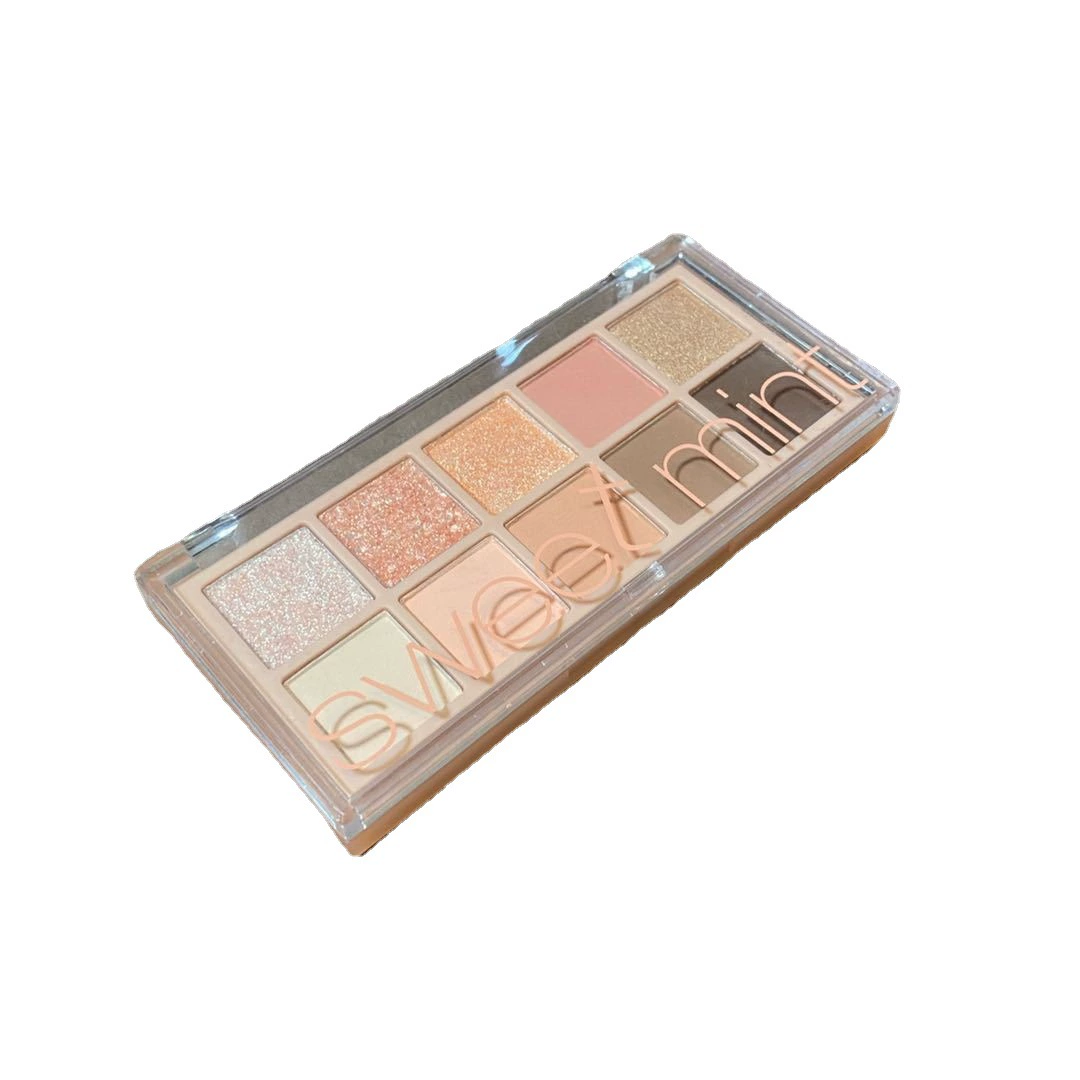 Eyeshadow Palette (sweet mint) 10 Colors — Matte & Shimmer Shades, Compact Travel Size
