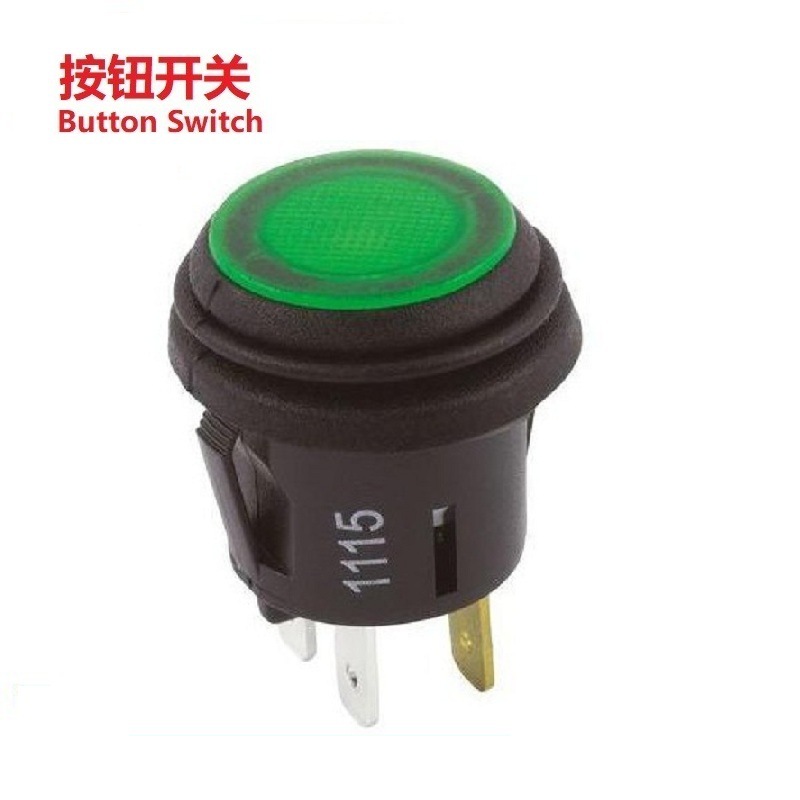 防水按钮电源开关125V/IP67防水轻按电源开关250V/5A防水按键开关