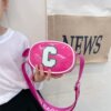 Children little bag 2022 Korean Edition letter Patent leather Boy One shoulder Inclined shoulder bag Female baby Accessories coin purse