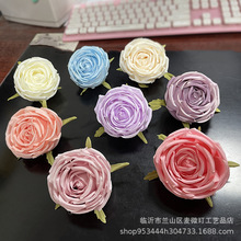仿真玫瑰花头 贵妃玫瑰花朵 婚庆背景花墙装饰 绢花 花艺外贸批发