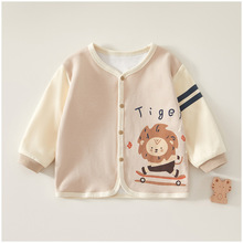 婴儿纯棉双层开衫男宝秋季款宝宝秋装韩版外套男童儿童春秋款衣服