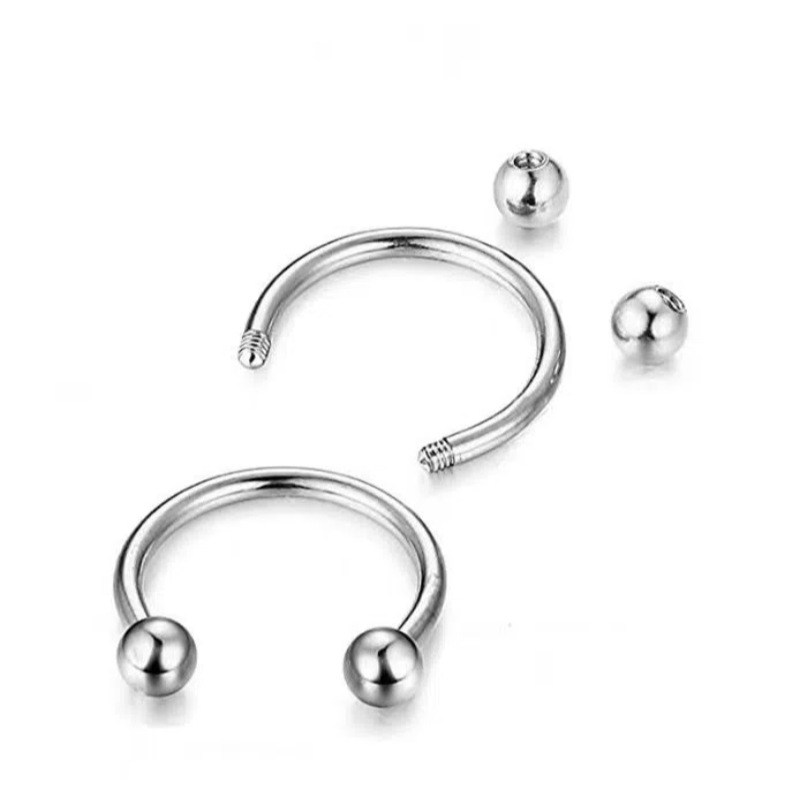 G23 Titanium Externally Threaded Pointed Cone Ball Horseshoe Nose Ring Earring Body Piercing Jewelry detail image 8