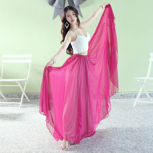 Classical dance clothing 720-degree double-layer elegant Tencel large swing skirt modern folk dance practice clothing performance clothing set