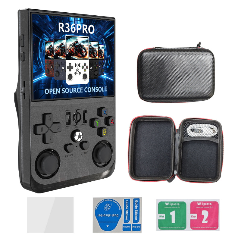 クロスボーダー R36PRO オープンソース携帯ゲーム機 3.5inch デュアルジョイスティック GBA アーケード PSP 携帯ゲーム機 64G 大容量メモリ|undefined