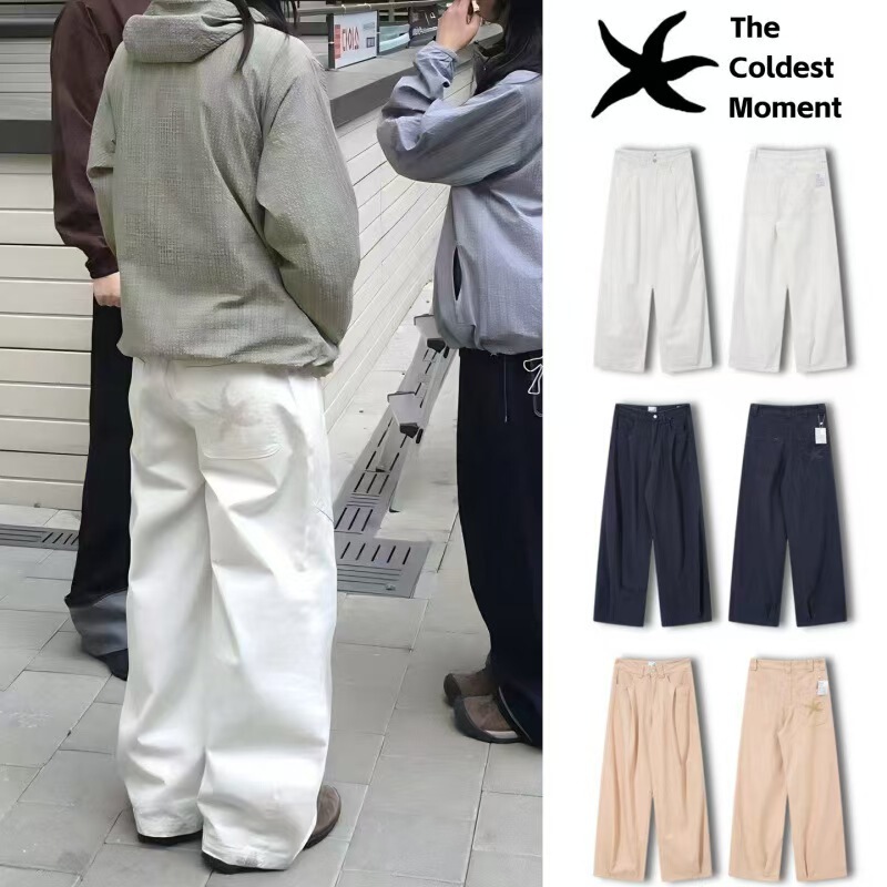 Korean Niche Fashion Brand the Coldest Moment Starfish Embroidered Jeans Tcm Straight Wide-Leg Pants for Women Korean Niche Fashion Brand the Coldest Moment Starfish Embroidered Jeans Tcm Straight Wide-Leg Pants for Women