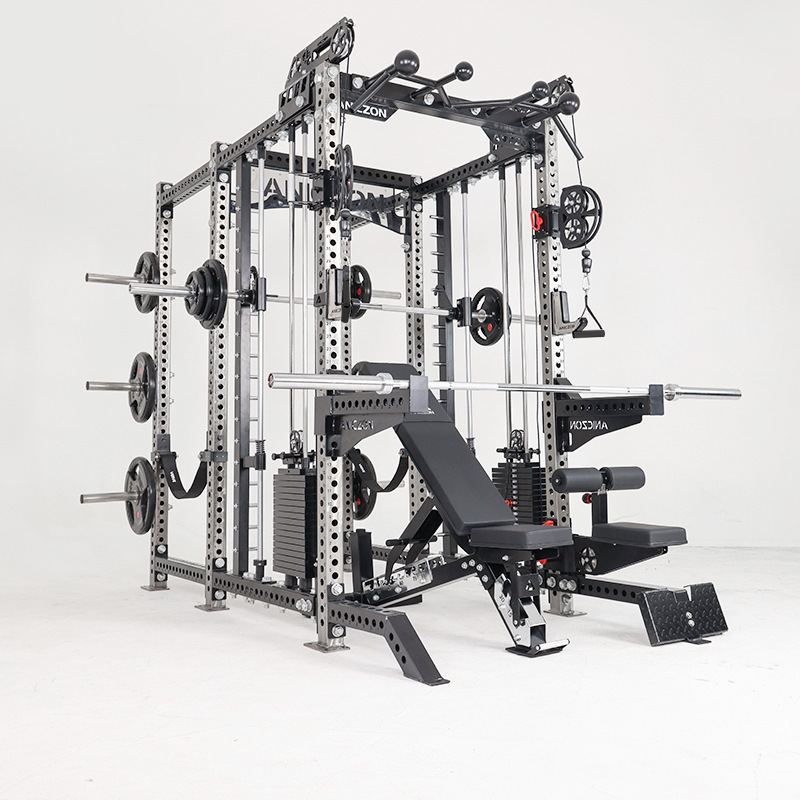 Máquina de Smith en cuclillas interiores entrenador integral gimnasio comercial profesional push horizontal pórtico multifuncional