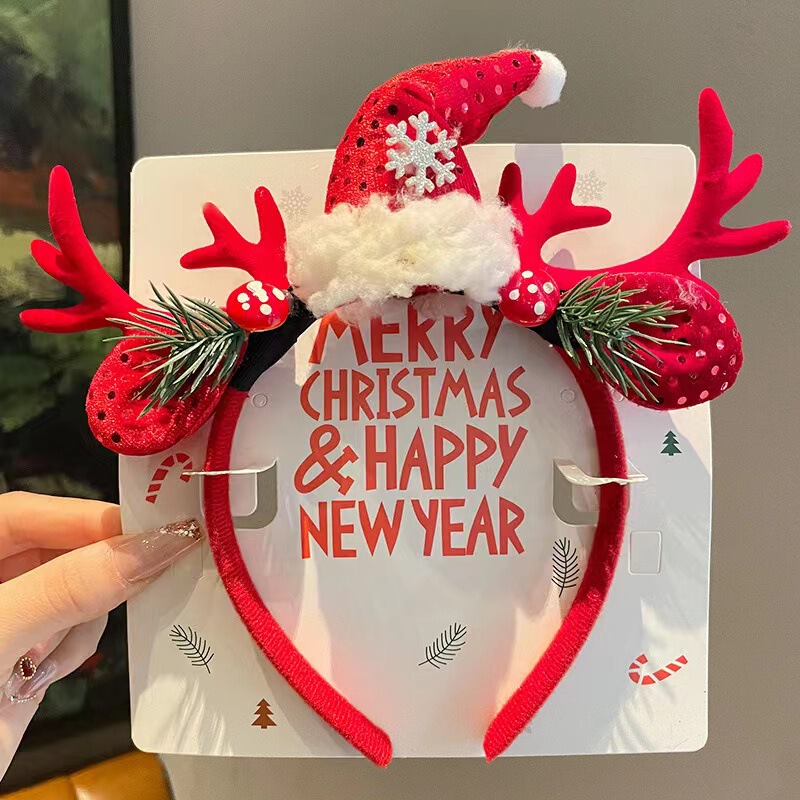クリスマス鹿の角のカチューシャの子供の祝日はヘラジカのカチューシャを装います。|undefined