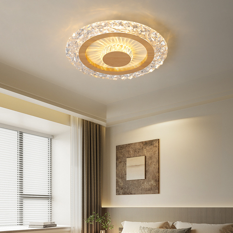 [Selección estricta] lámpara medieval minimalista lámpara de techo 2025 nuevo estilo americano retro color nuez super brillante lámpara de habitación de protección de ojos