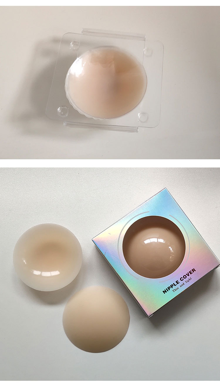 28g Weight Chest Patch Lingerie Type Solid Color Pattern Silica Gel Fabric Simple Supportables Glue-free Ultra-thin Invisible Silicone  Breast Pad