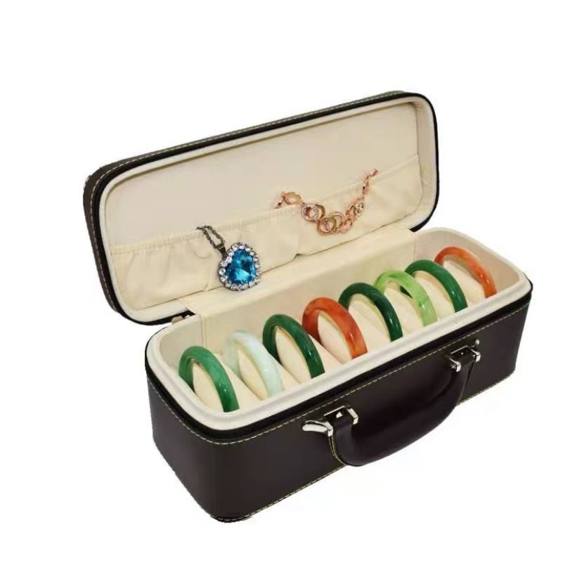 Brazalete caja de almacenamiento 15 dígitos brazalete caja de joyería jade jade caja de oro y plata caja de exhibición caja de joyería portátil caja doméstica