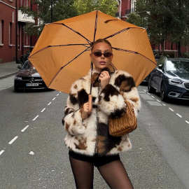 Chic Mid-length Faux Fur Coat人造皮草秋冬高级感辣妹中长款