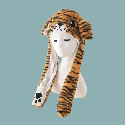 tiger Hat keep warm fashion Korean Edition Ears Autumn and winter new pattern Plush Hat Trend Hat