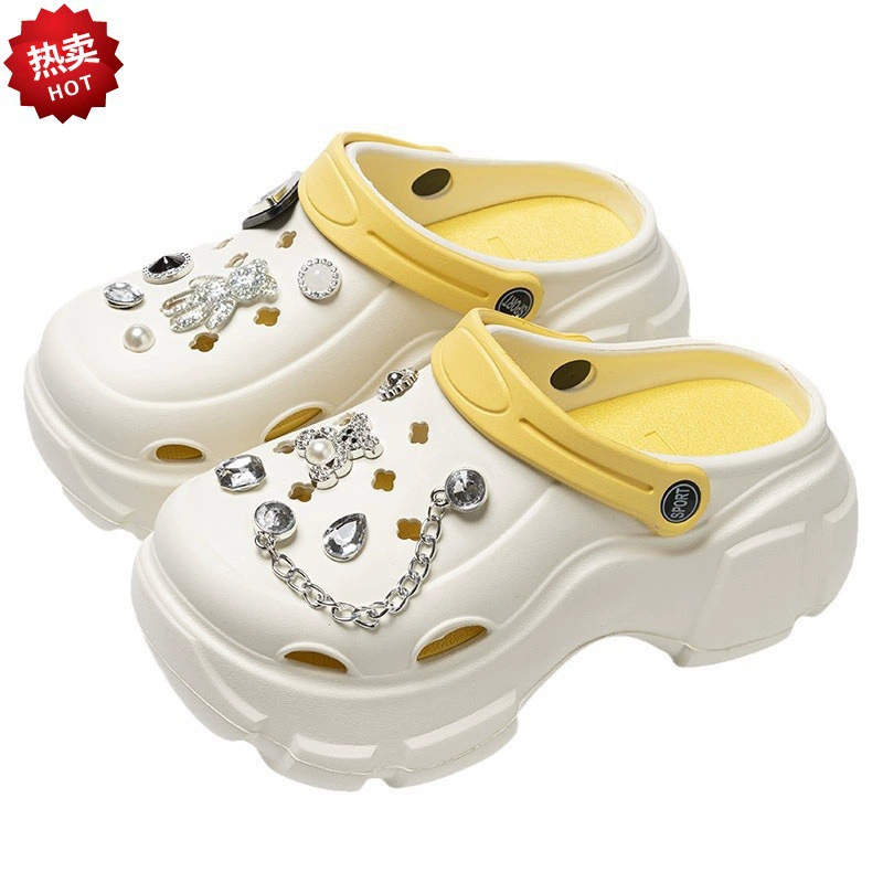 Пещерная обувь женская летняя тапочки носить на улице толстая подошва на улице DIY пещерная обувь для женщин пляж обувь оптом