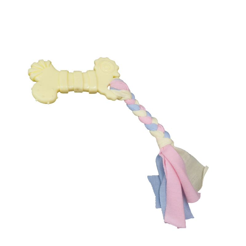 Juguete para mascotas nuevo hueso tipo TPR perro molar roer dientes-Fortalecimiento de la cuerda de algodón gato de goma y perro juguete transfronterizo