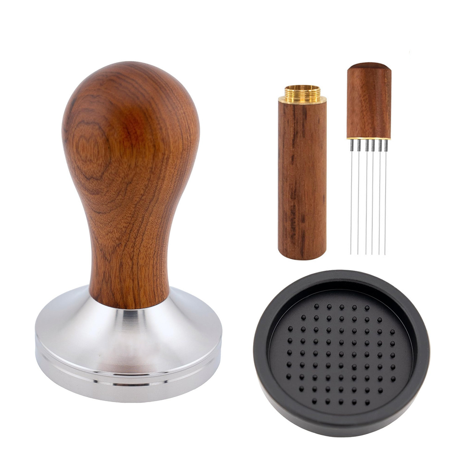 Amazon Hot Sale 304 Red Noble Powder Printer Set Coffee Powder Needle Cojín de almacenamiento redondo 51 / 53 / 58mm