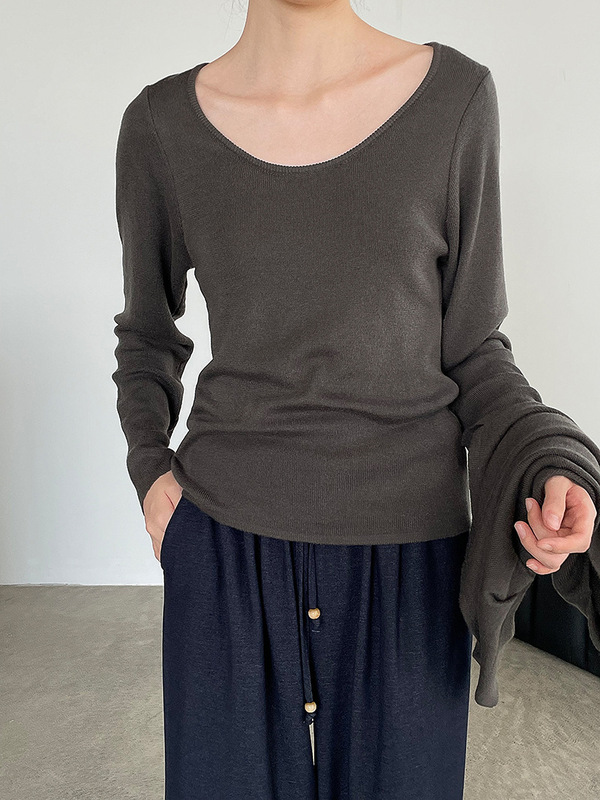 滔川   韩系温柔氛围感针织两件套上衣女配围脖气质上衣YL639|undefined