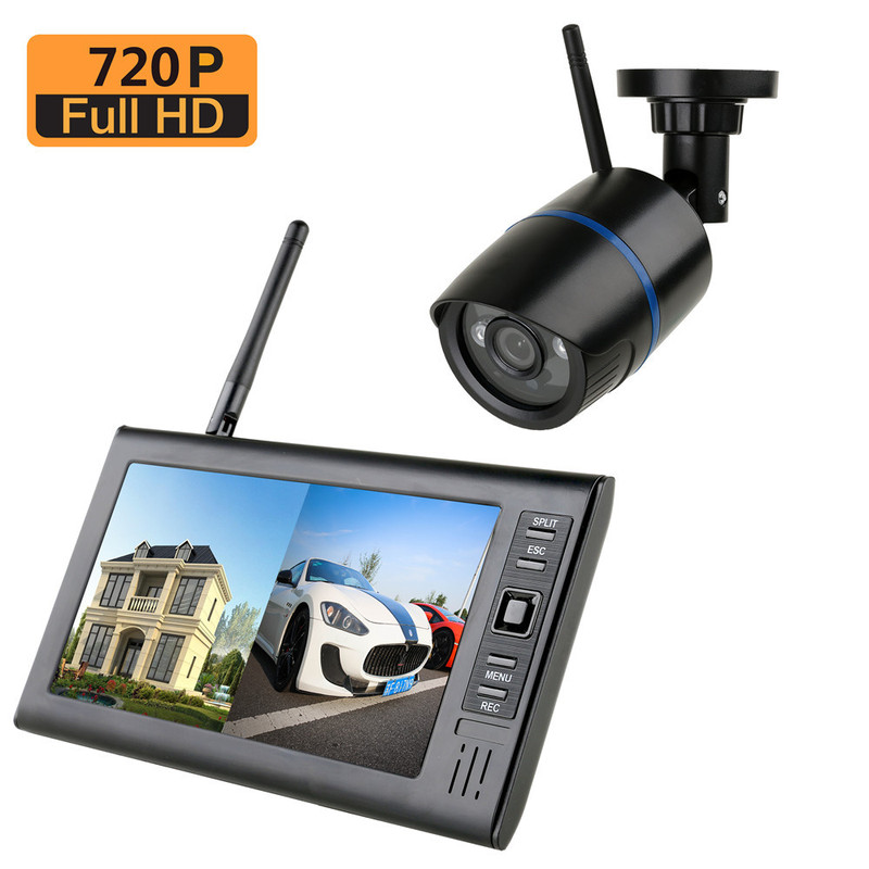 HD 720p wireless monitoring set home video infrared camera 4 DVR 7 inch four-split