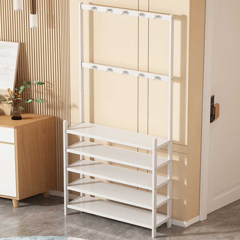 Zapatero de madera maciza Puerta simple Percha para el hogar Artezo de almacenamiento de dormitorio Ahorro de espacio Estante de gran capacidad Zapatero