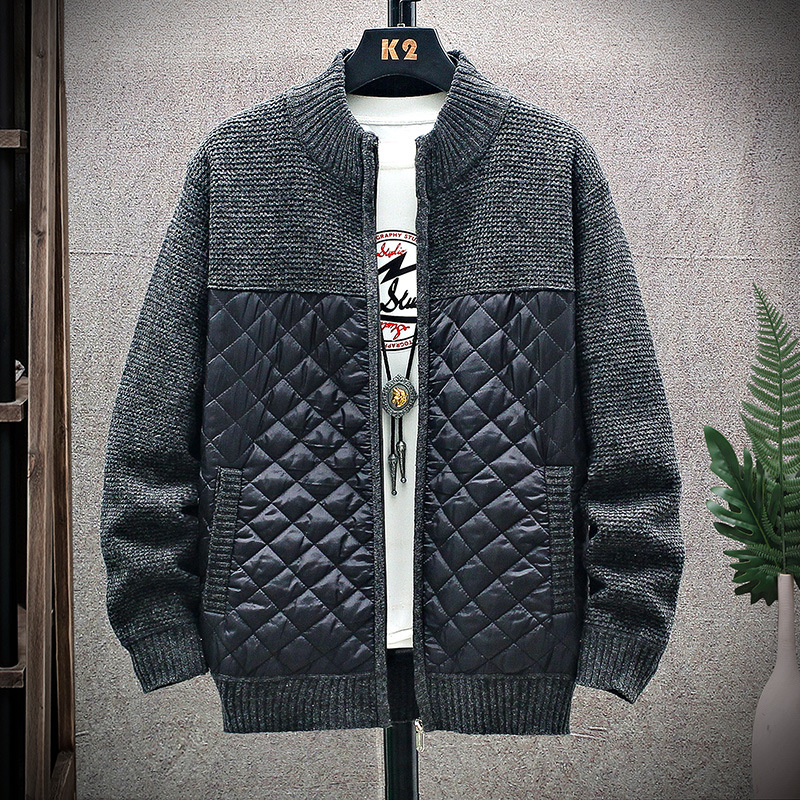 Herren Herbst und Winter Warm Neue Strickjacke Mode Lässig Reißverschluss Verdickter Mantel_voghion.com