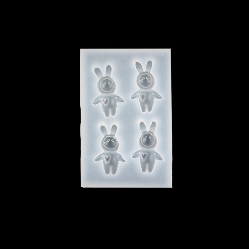 Dibujos animados conejito silicona molde joyería epoxi yeso chocolate resina molde molde de silicona