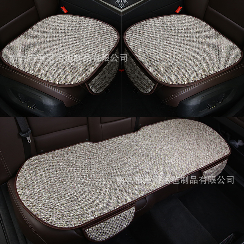 Car Seat Cushion, Suitable for All Seasons, Five-Seater Three-Piece Set, Linen Single Seat Cushion, Cross-Border Trade, Temu, Amazon, Independent Platform