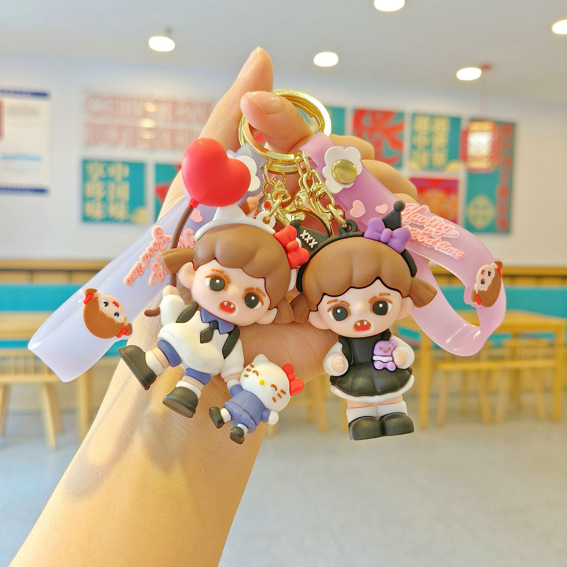 Baby Zoraa Sanrio Co-Branded Cartoon Keychain Cute School Bag Pendant Key Chain Doll Machine Small Gift