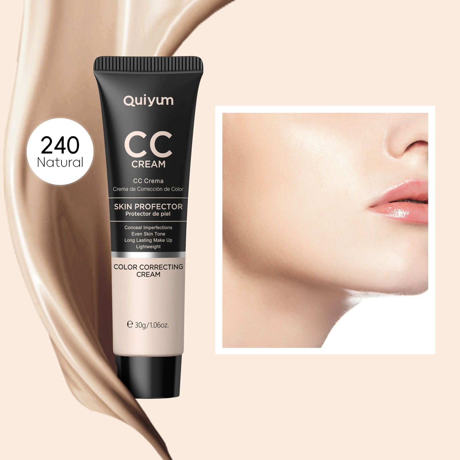 CC Cream Quiyum 30 ml, color-correcting, moisturizing, SPF15