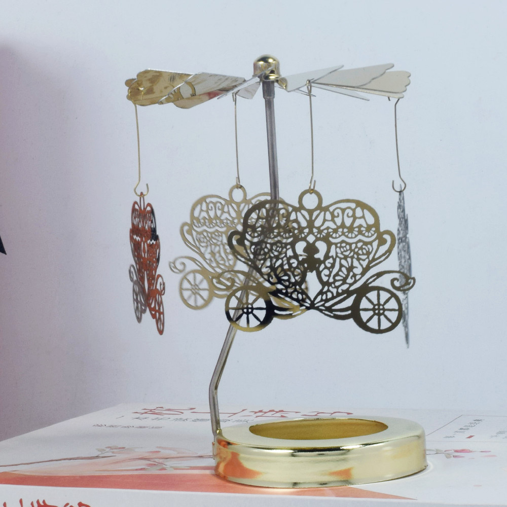 Profesional INS Amazon fabricante romántica aromaterapia vela de vidrio cubierta inteligente giratoria de acero inoxidable candelabro linterna