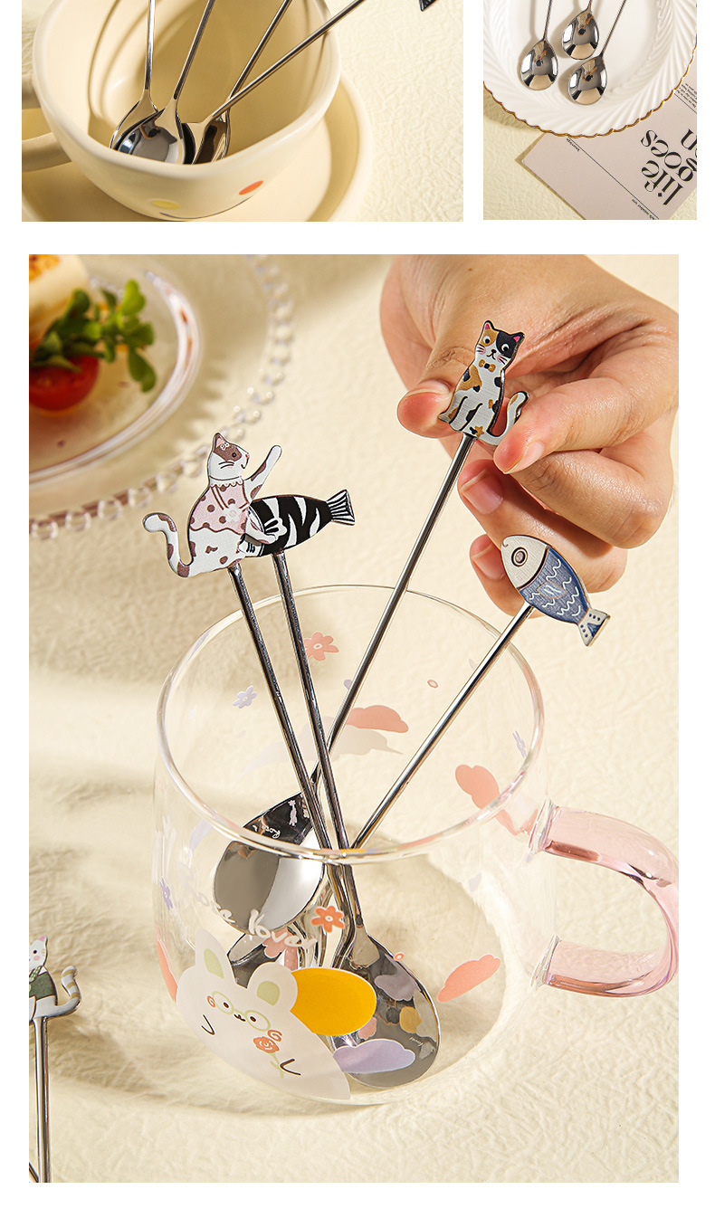 Cute Cartoon Stainless Steel Spoon 1 Piece display picture 1