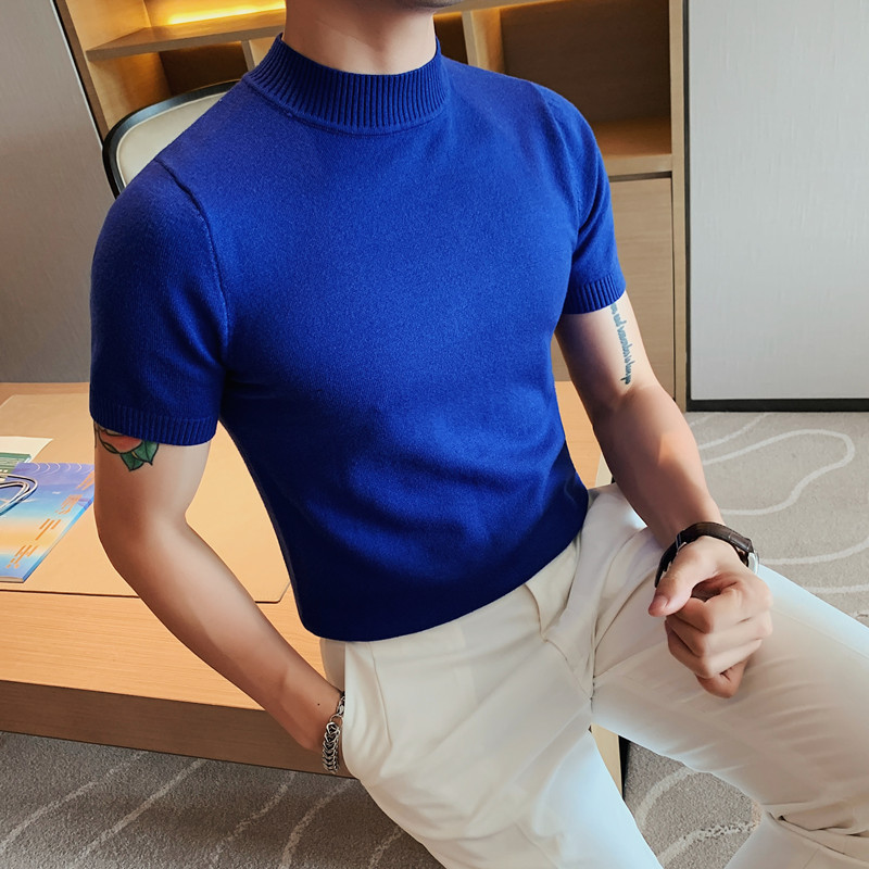 Colorful blue (short-sleeved style)
