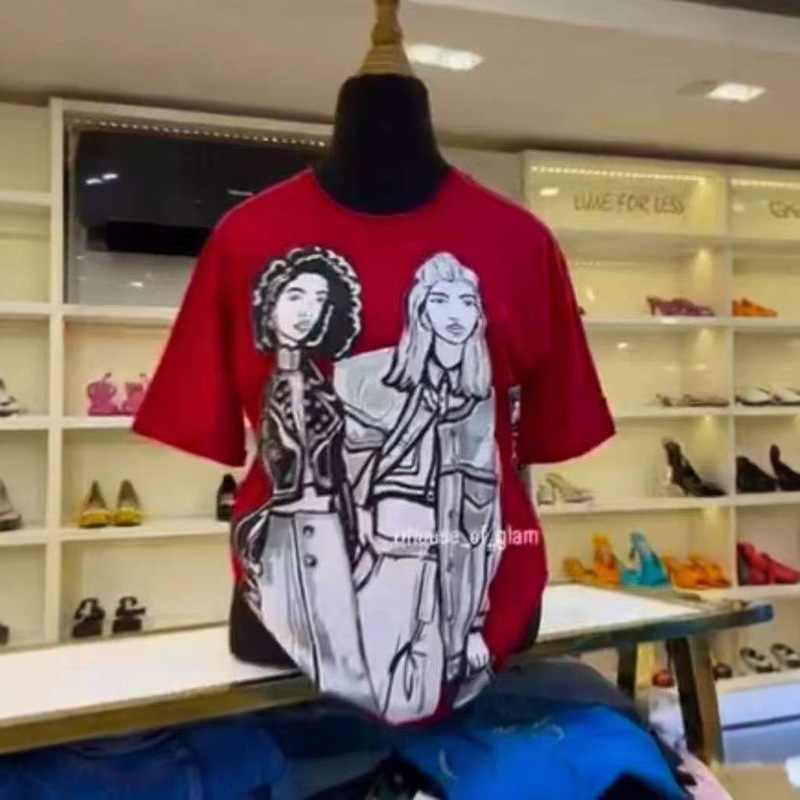 230g Cross-Border Exclusive Supply of Ins-Style Women's Cartoon Print Short-Sleeved T-Shirts, Pure Cotton, Loose Fit, Round Neck, Multiple Colors Available, Wholesale 230g Cross-Border Exclusive Supply of Ins-Style Women's Cartoon Print Short-Sleeved T-Shirts, Pure Cotton, Loose Fit, Round Neck, Multiple Colors Available, Wholesale
