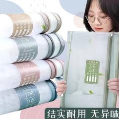 A4双层手提透明网纱科目分类文件袋学生大容量试卷办公资料收纳袋