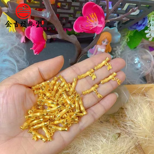 3D Hard Gold Gold Necklace Rising Steadily Bamboo Pendant Pendant Pure Pure Gold 999 Birthday Gift for Girlfriend