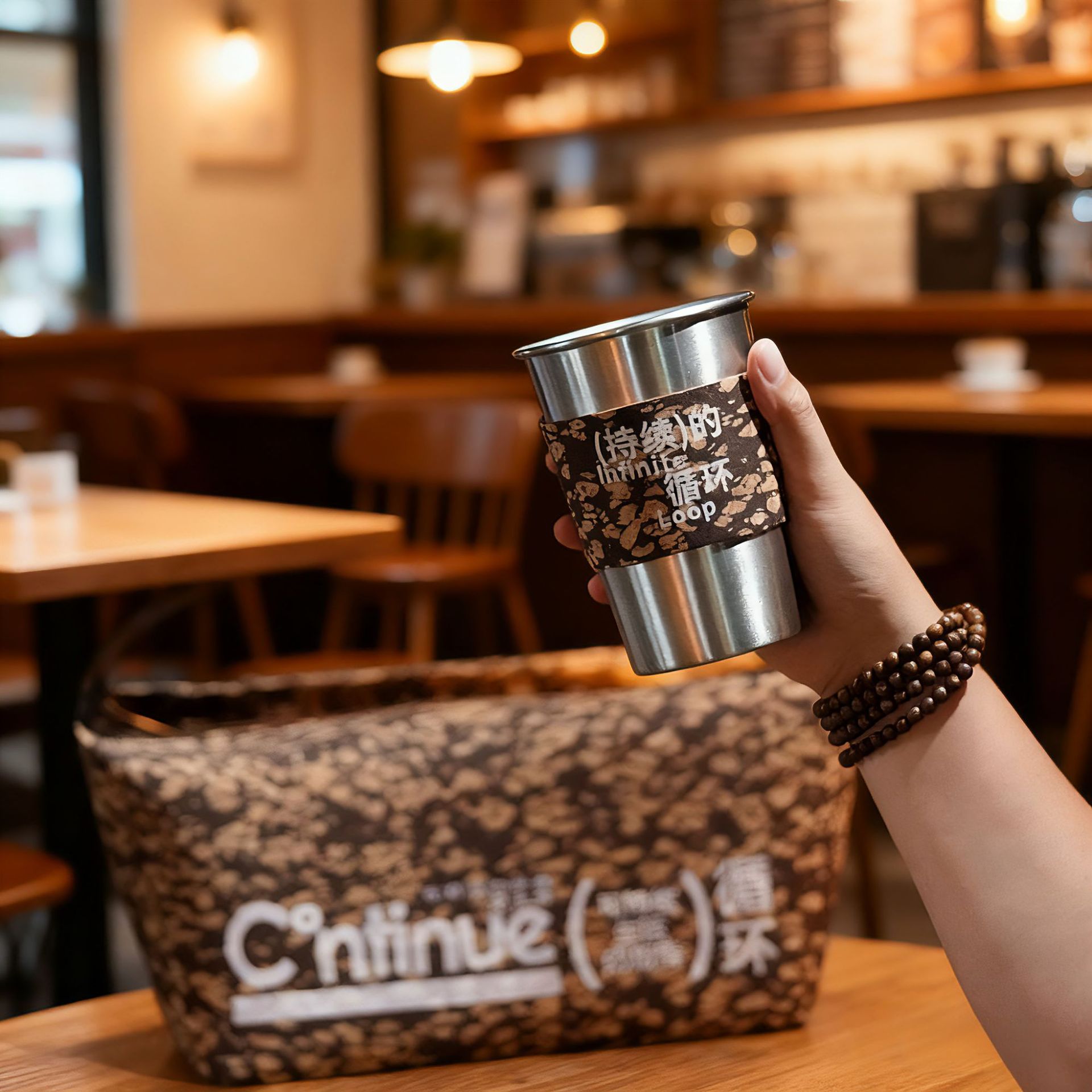 Conjunto de café de lavado a mano portátil agitado molinillo de frijoles caja de regalo utensilios de café de usuario doméstico bolsa de corcho de molas de café