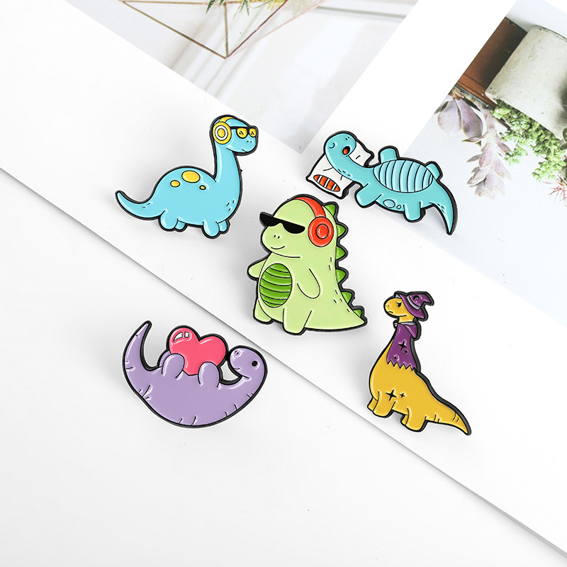 Cartoon Style Cute Dinosaur Alloy Stoving Varnish Women's Brooches display picture 11