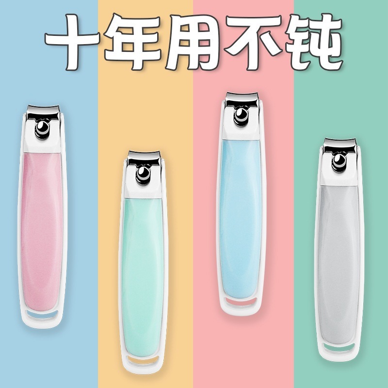 Zheni 爪切りセット ステンレス鋼爪切り 爪はさみ シングル印刷可能なラベル 工場クリエイティブ 斜め口 飛沫防止|undefined