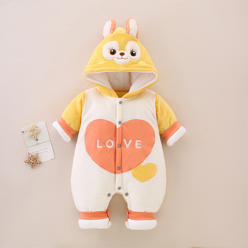 Otoño e invierno ropa de bebé algodón y engrosamiento cálido 260g mono recién nacido masculino y femenino ropa de bebé mameluco