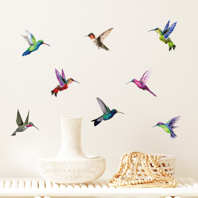 2pack New painting hummingbird household adornment bedroom sofa living room tv background  can remove wall stickers