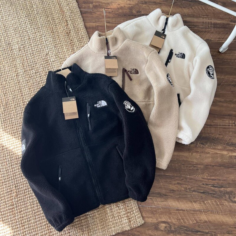 Cross-Border Winter Lamb Fleece Tnf Stand Collar Cotton Jacket Lamb Wool Coat for Men and Women Thickened North Face Embroidered Fleece Korean Version