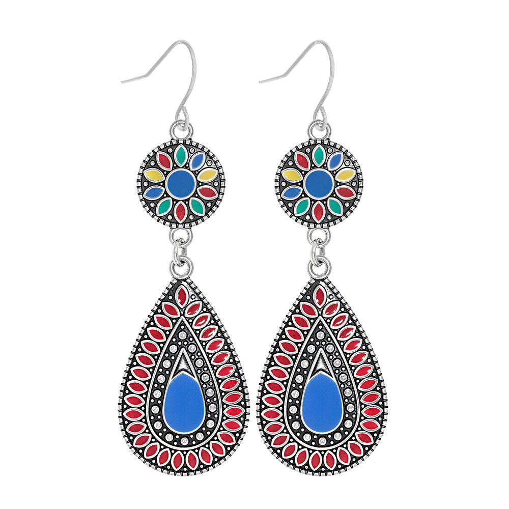 Cross-border Amazon Popular Earrings Multi-piece Set European and American Handmade Round Hollow Earrings Love Accessories