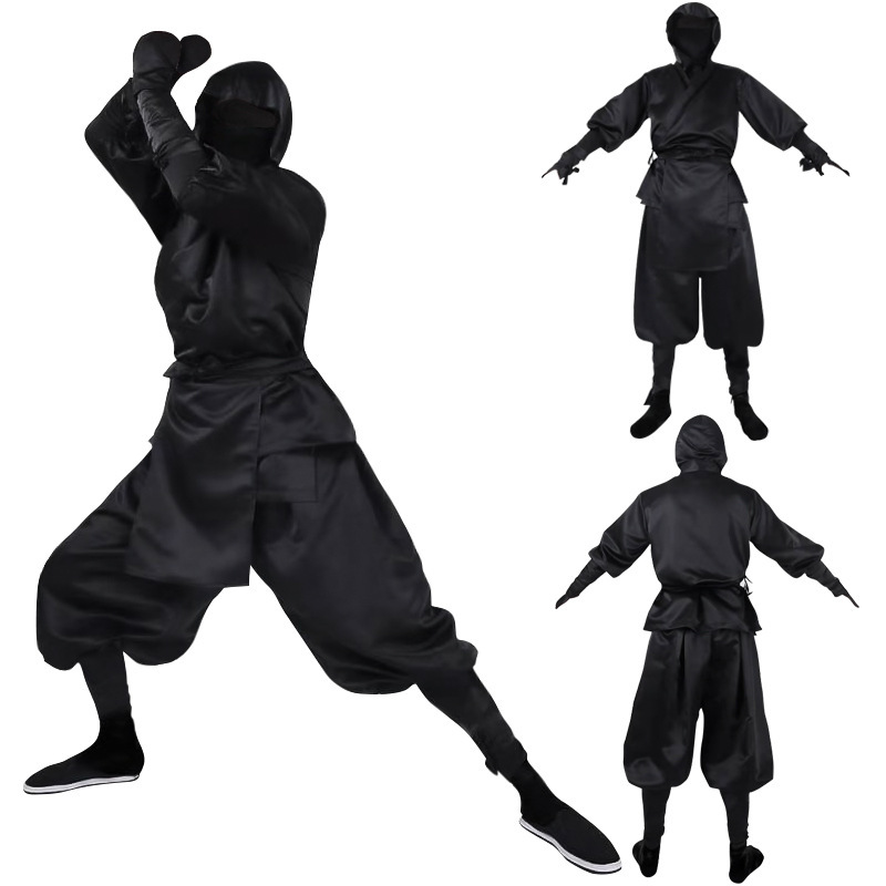 武士服跨進熱款萬聖節演出服日本男士黑忍者cosplay廠家直銷