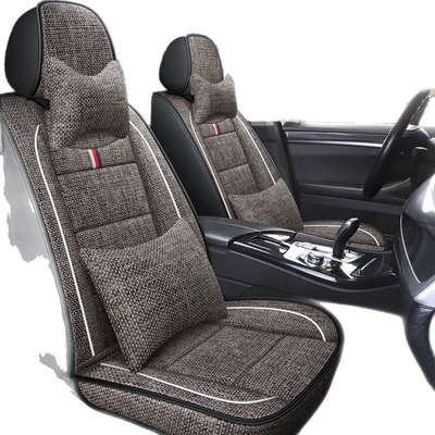 Four Seasons Pad: Full-Cover Linen Car Seat Cushion