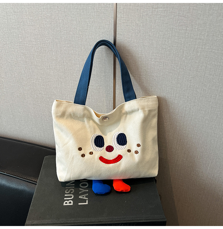 ins mini canvas bag, cute peach tote bag, Korean girl snack bento small bag canvas bag wholesale undefined