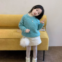 女童毛衣秋冬新款韩国童装软糯圈圈纱宽松慵懒感套头针织衫上衣