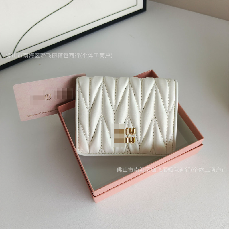 オリジナル既製品 Miaojia プリーツ財布レディースマカロンカラースイートガールジッパー小銭入れ大容量|undefined