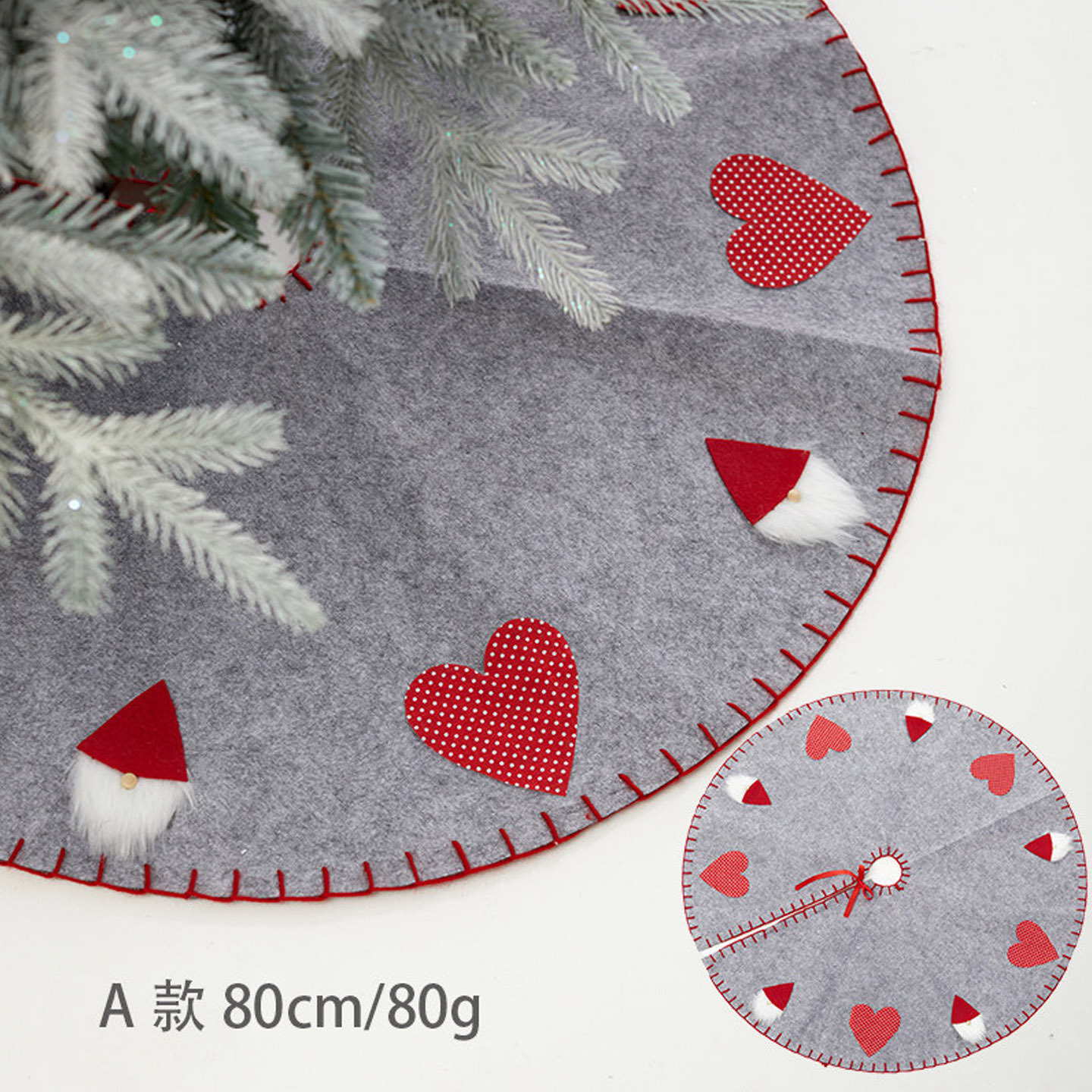 Falda de árbol de Navidad de fieltro de lino de 1 m, nuevo producto transfronterizo, fondo de árbol de Navidad, delantal de alta gama, decoraciones navideñas